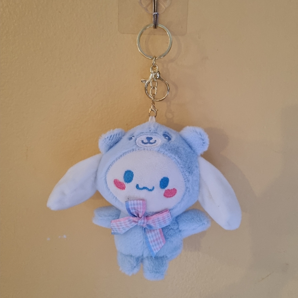 New Cinnamoroll Kids Backpack Bag Clip-On Keychain Soft Plush Stuffed Animal